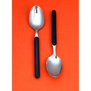 MIC Stainless NORDICKA Teaspoons (2) Black Plastic Handle Japan Replacement